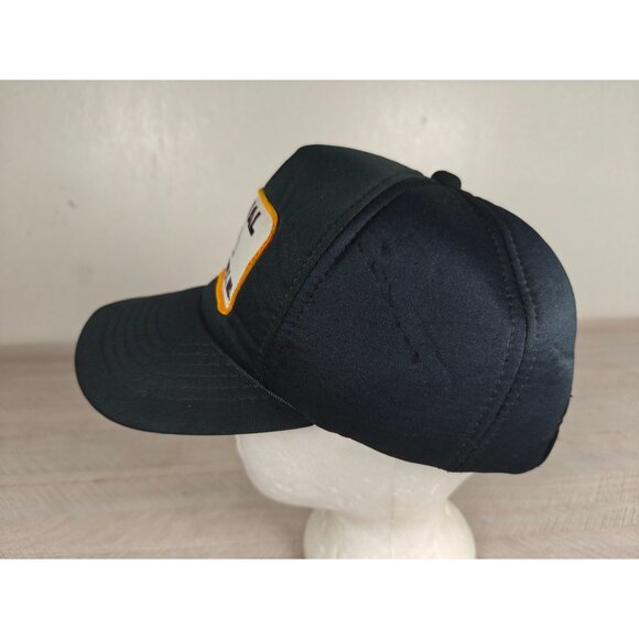 Vintage Snapback Trucker Hat Traval Contractors Black Cap By Headliner Korea - Picture 5 of 9
